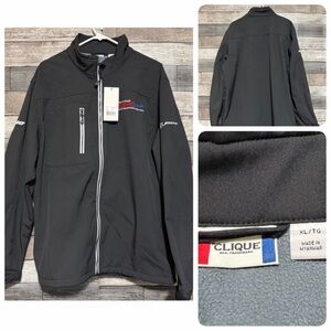 Clique Boeing Softshell Jacket Men’s XL Black Full Zip Fleece Lined ESRC